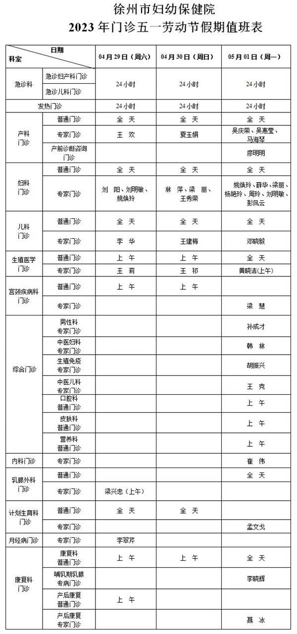 2023年妇幼五一放假安排，敬请查收-妇幼保健院放假吗今天