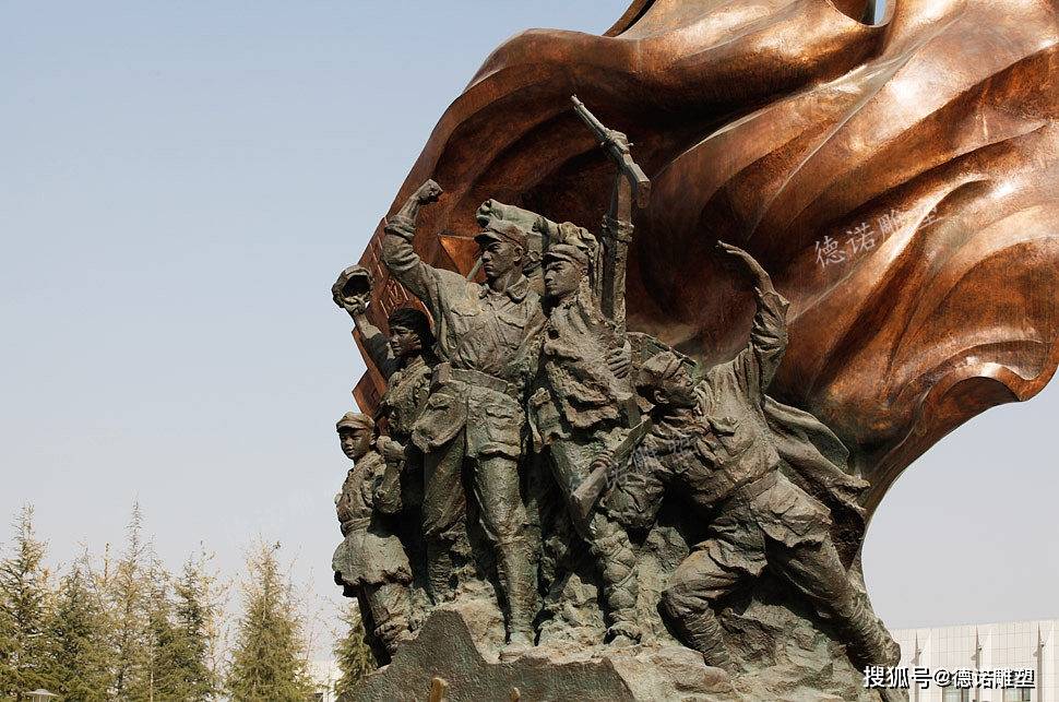 铸铜人物雕塑--玻璃钢仿铜红军系列