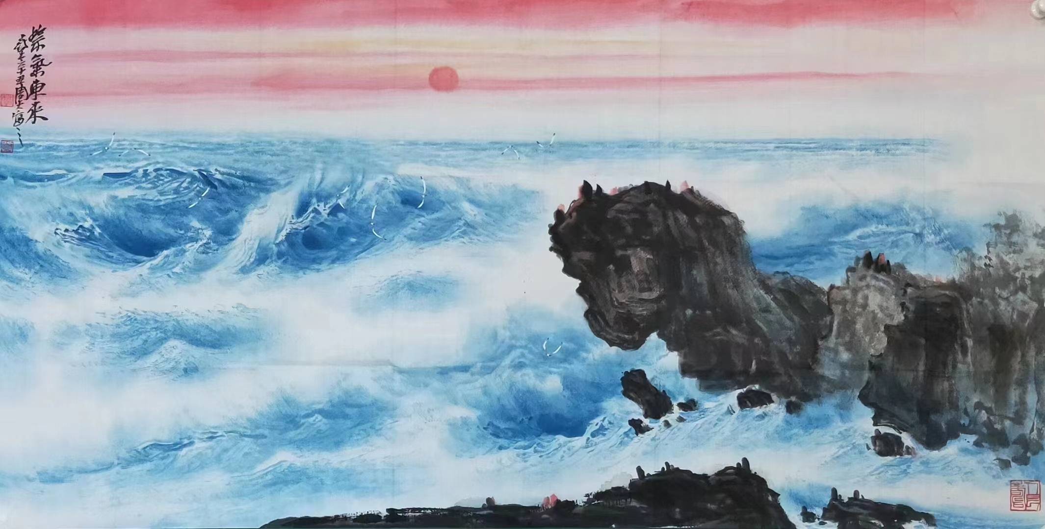 画家周智慧——开创了中国画海写实主义画派,大海作品鉴赏_艺术_画集