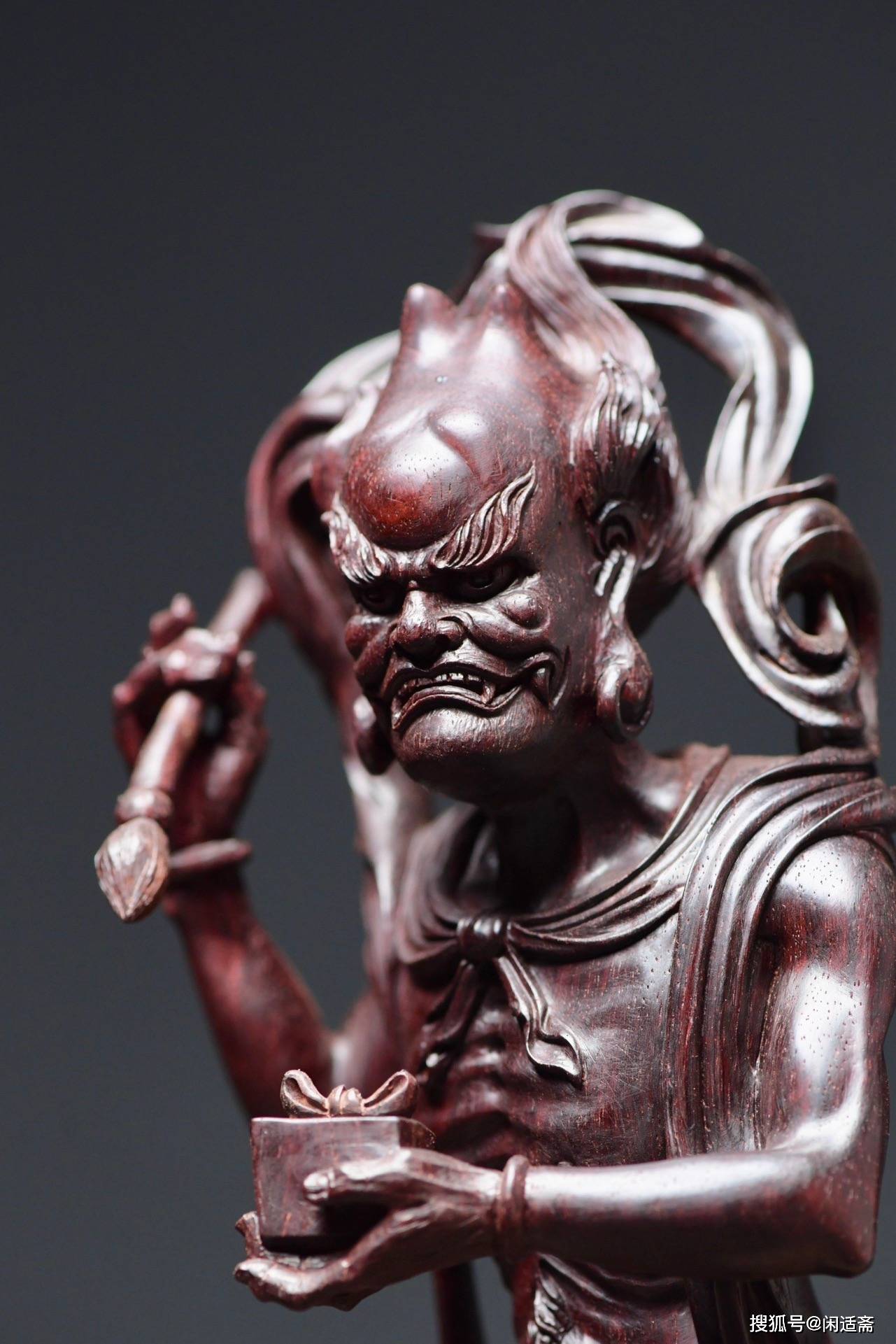 兴化仙作木雕,紫檀木魁星点斗,独占鳌头_造型_姓名_皇帝