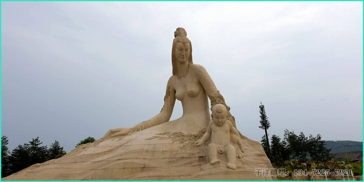 华夏民族人文先始——女娲主题雕雕塑_雕像_人类_文化