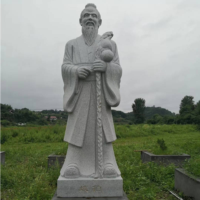 户外石雕人物雕像中式花岗岩名人张仲景李时珍雕塑摆件_形象_古代