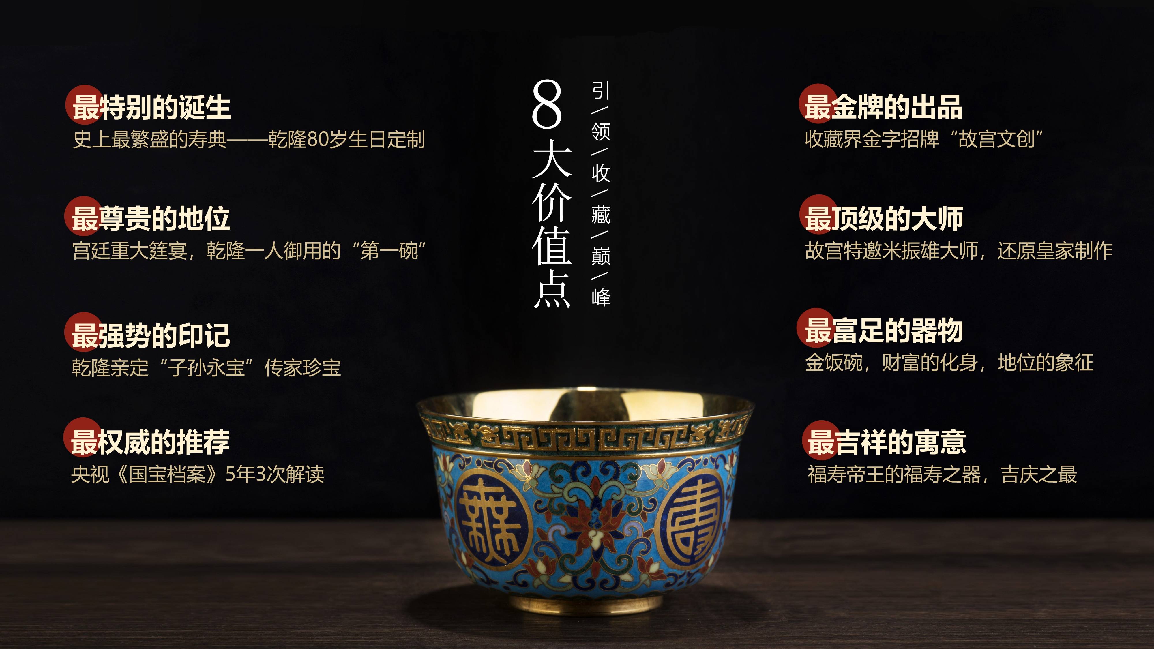 米振雄大师掐丝珐琅景泰蓝万寿无疆碗盘套组 皇家御工艺掐丝珐琅制作