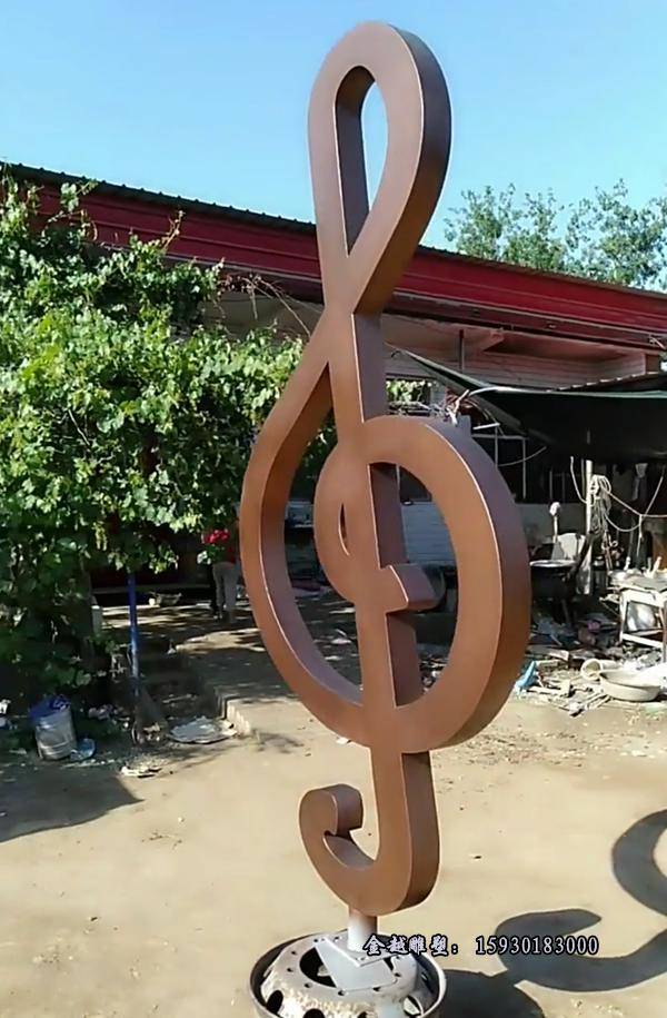 不锈钢音符雕塑-优美的音乐之声为艺术画上符号