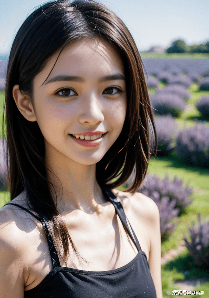 高清美女壁纸,薰衣草海里的甜美阳光连衣裙女生