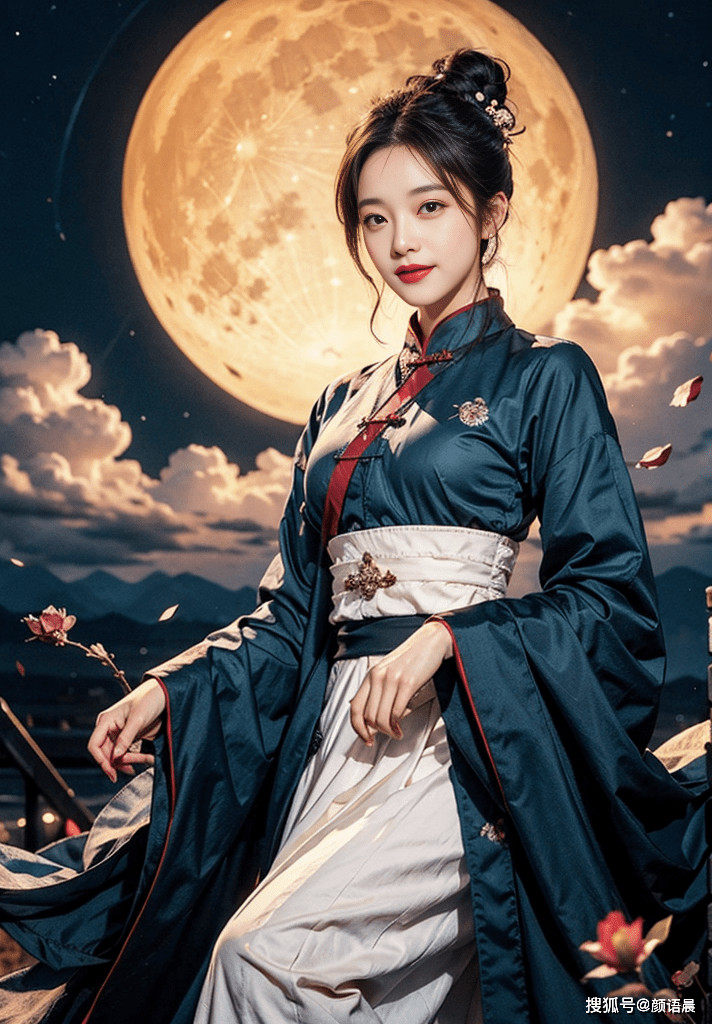 月下仙子:汉服小姐姐演绎古老传说中的浪漫_古代_的图片_色彩