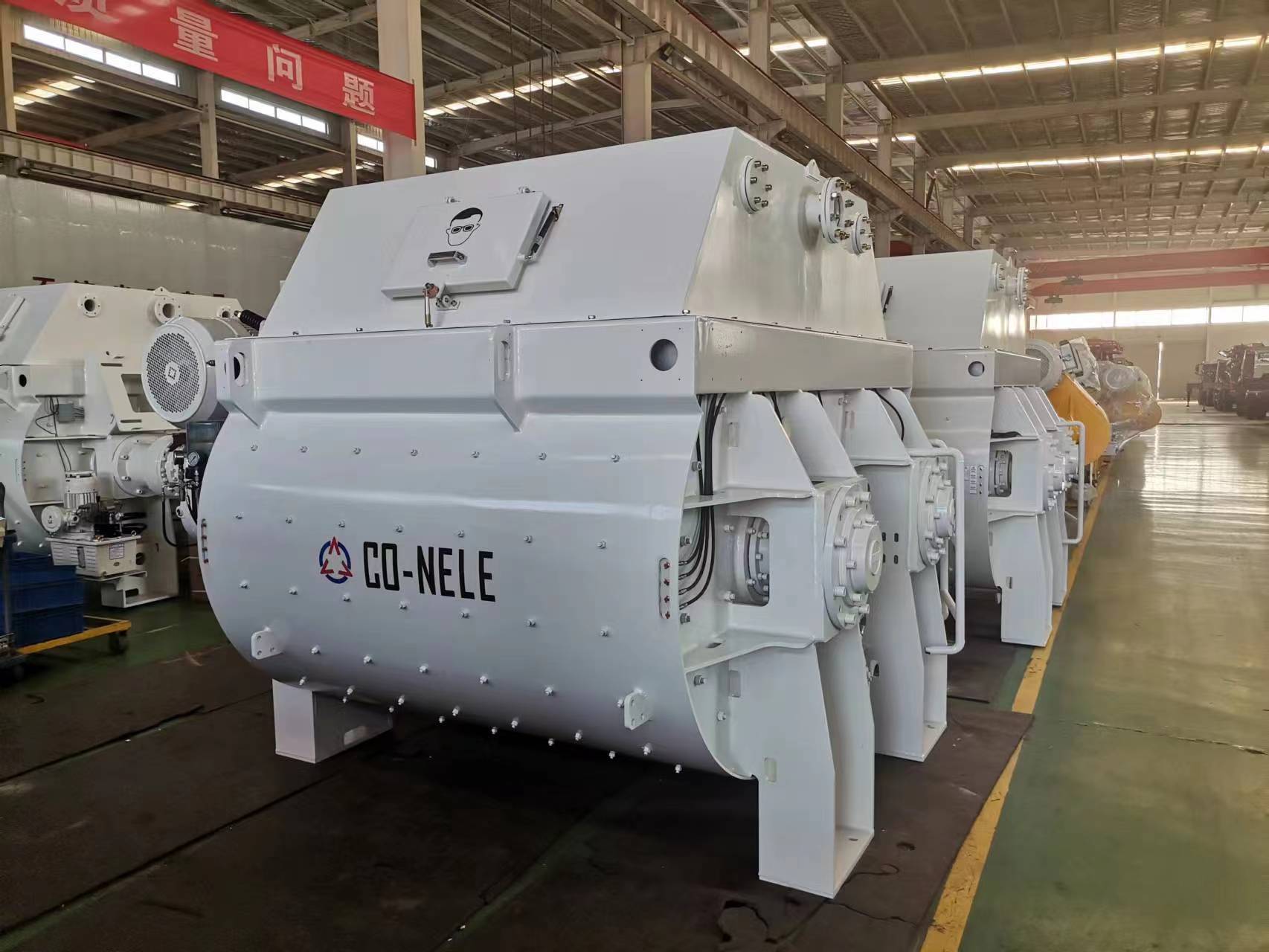 混凝土双卧轴搅拌机 在商混站中表现出色,高效耐用,品质保证!