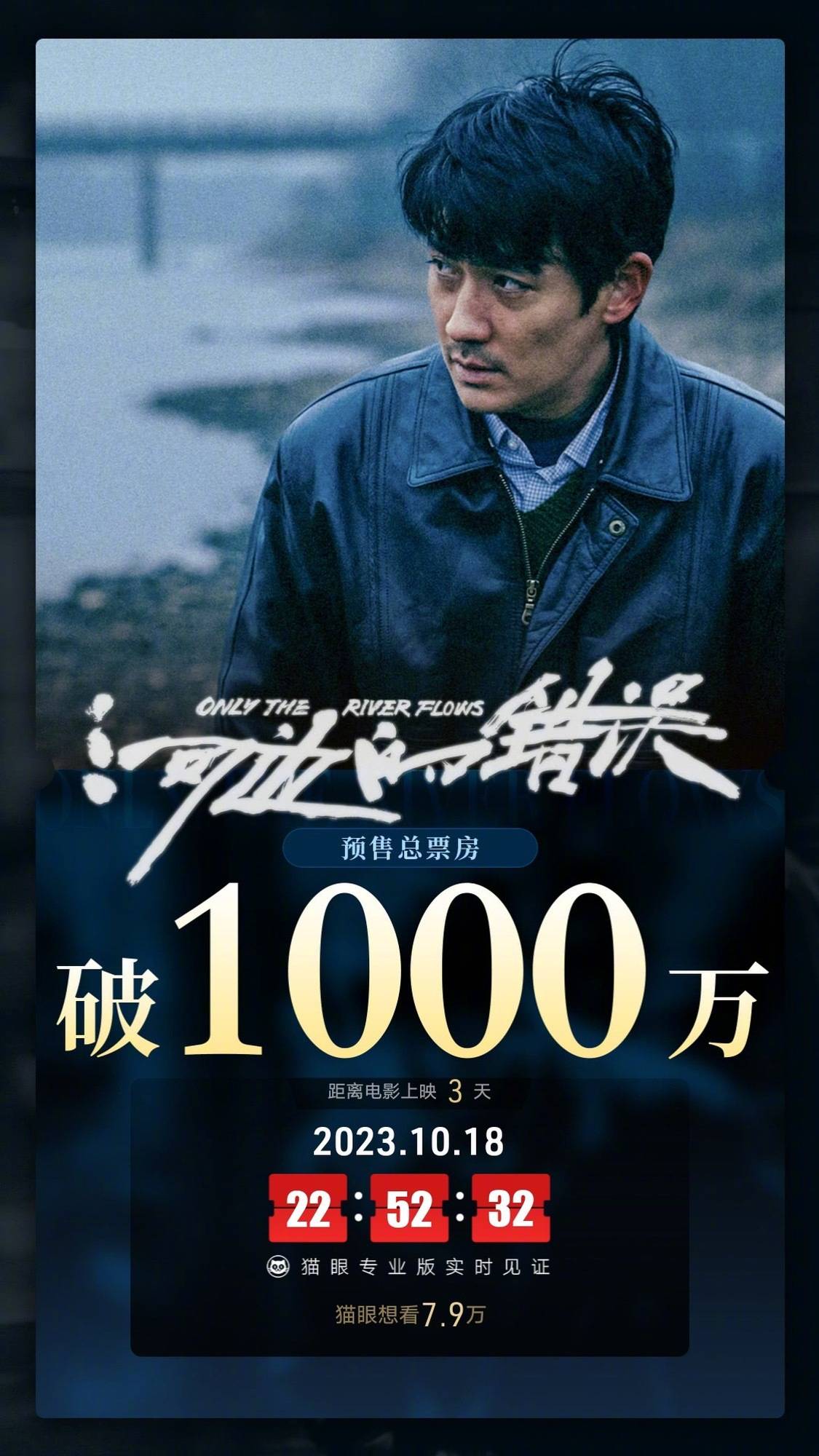 朱一龙主演《河边的错误》预售总票房破1000万 10月21日本周六正式公映