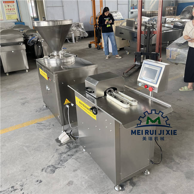 猪肉香肠加工成套流水线设备 全自动灌肠打卡一体机 商用灌肠机生产