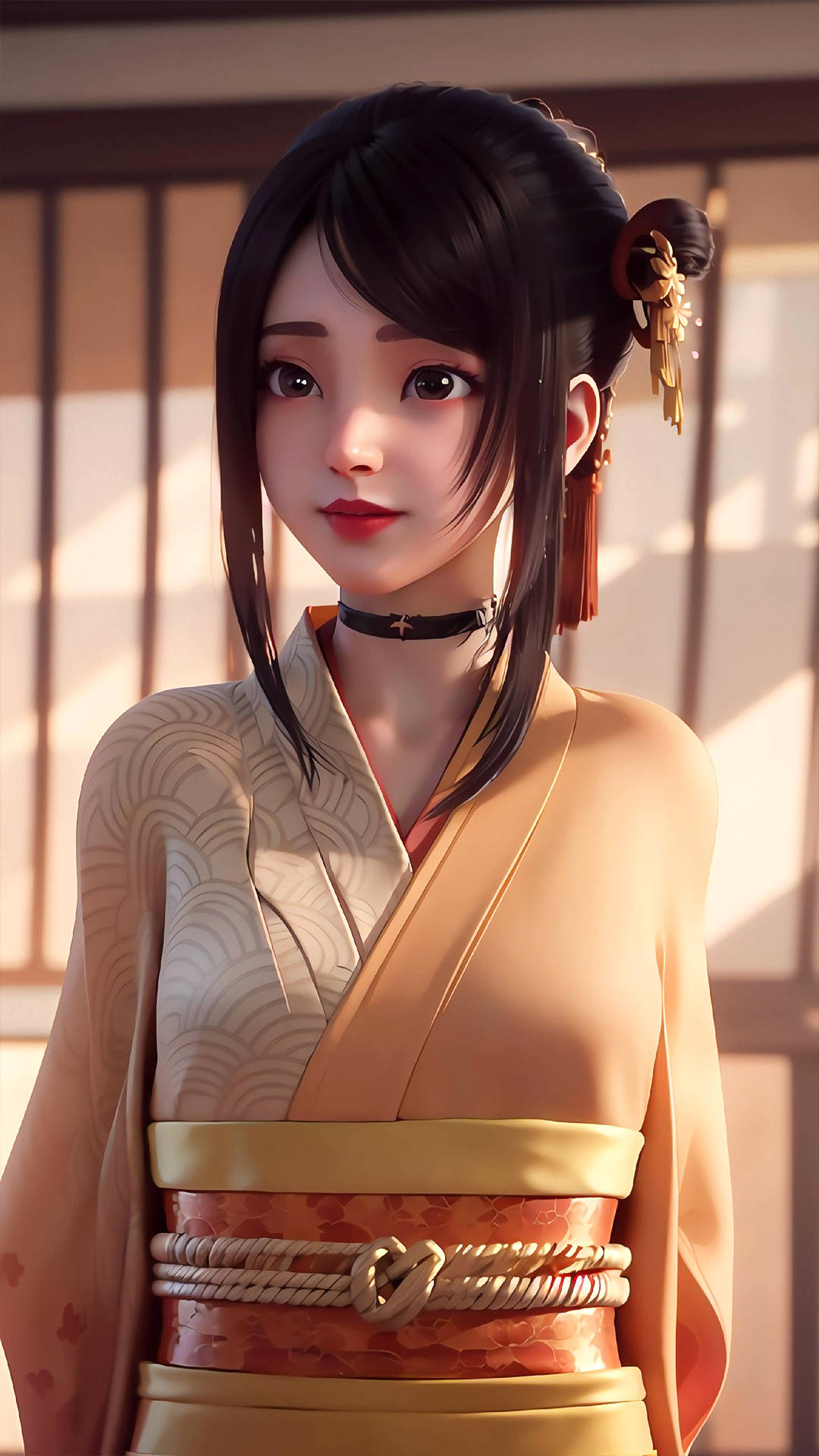 《王者荣耀》阿通AI手机壁纸:宫本武藏的心爱之人_女神_高清