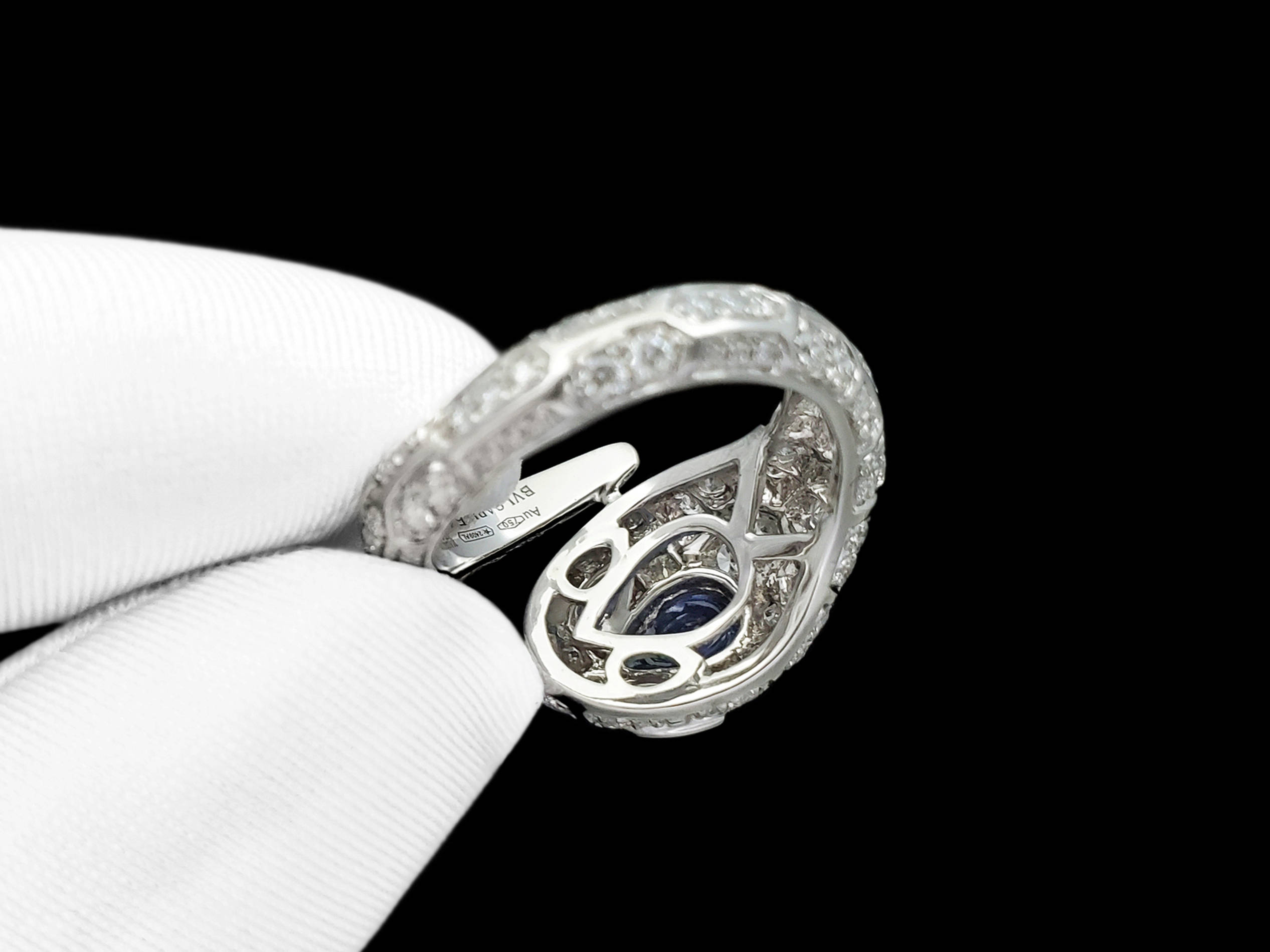 宝格丽蓝宝石灵蛇戒指,精湛技艺下的天工之作_mm_珠宝_部分