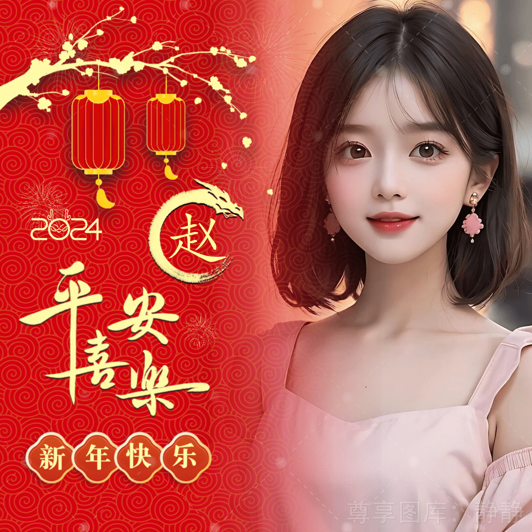 新年新气象,快来换上你的新年专属姓氏头像吧_平安_万事