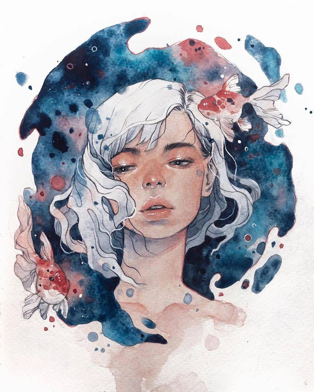 kelogsloops浪漫的水彩插画充满诗情画意