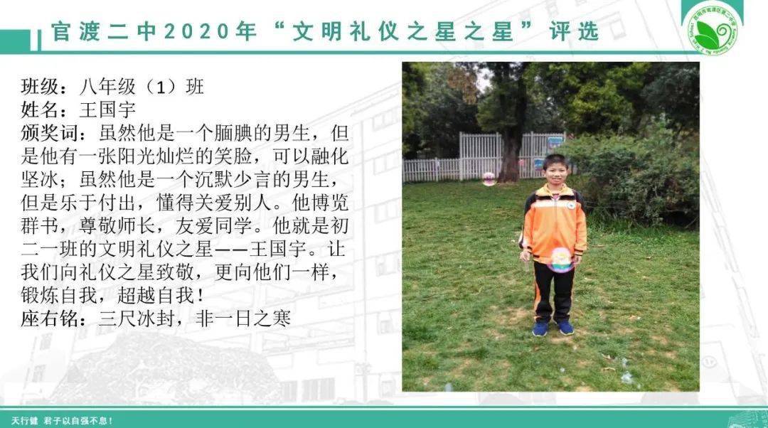 官渡二中2020年"文明礼仪之星"评选结果公示