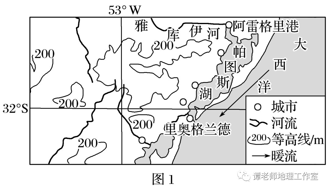 材料二 图1为帕图斯湖周围区域图,图2为大豆与玉米套种景观图.