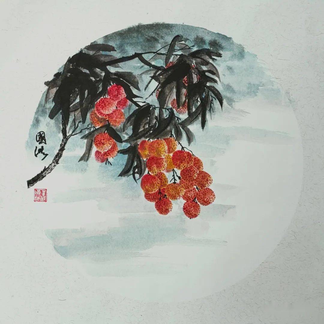 国画《红荔飘香》谢炳加 国画周瑞 国画《南国夏凉挂荔红》张宝华