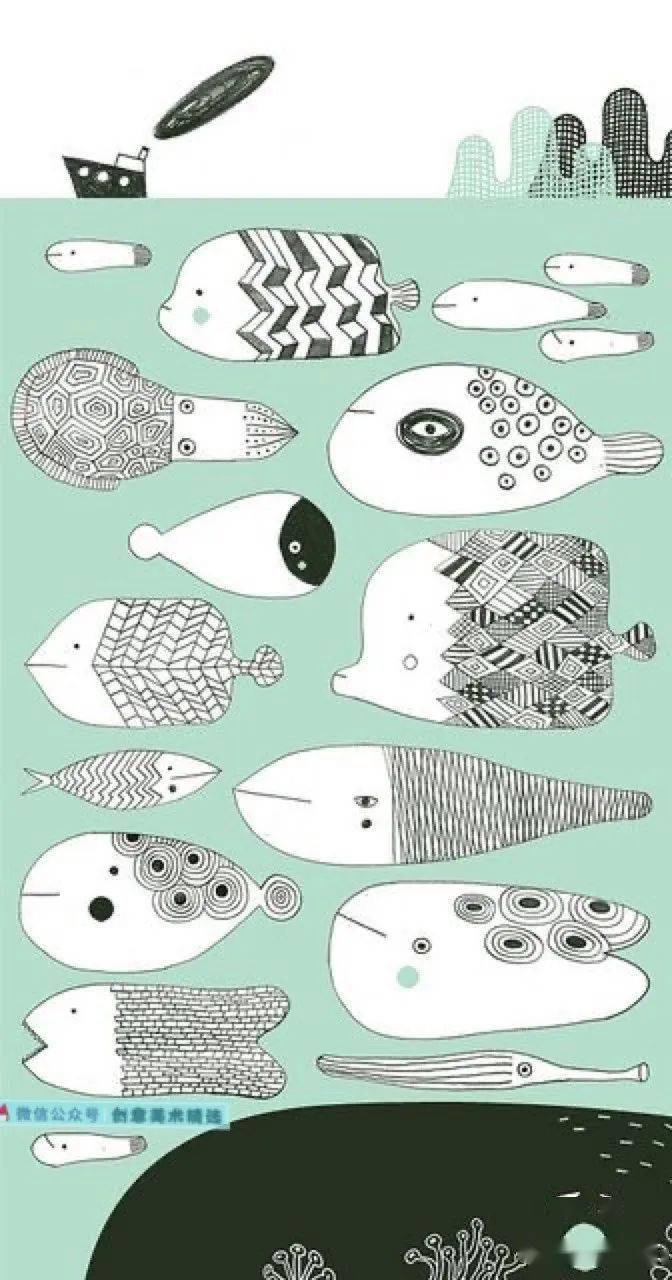 鱼的联想设计画图片