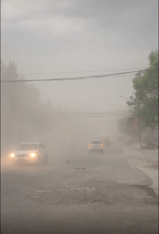 大风致危险物满天飞,交通隔离栏被吹到,甚至大树都被刮断…不过这场强