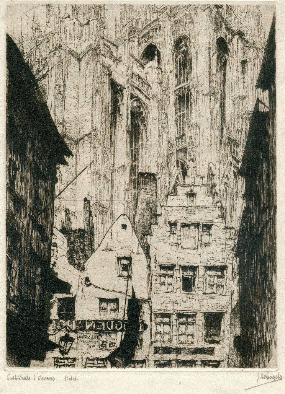 大师素描手稿比利时艺术家朱尔德布鲁克