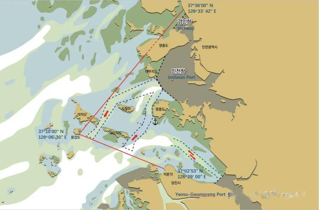 丽水和光阳港控制区域图及经纬度釜山港控制区域图及经纬度蔚山港控制