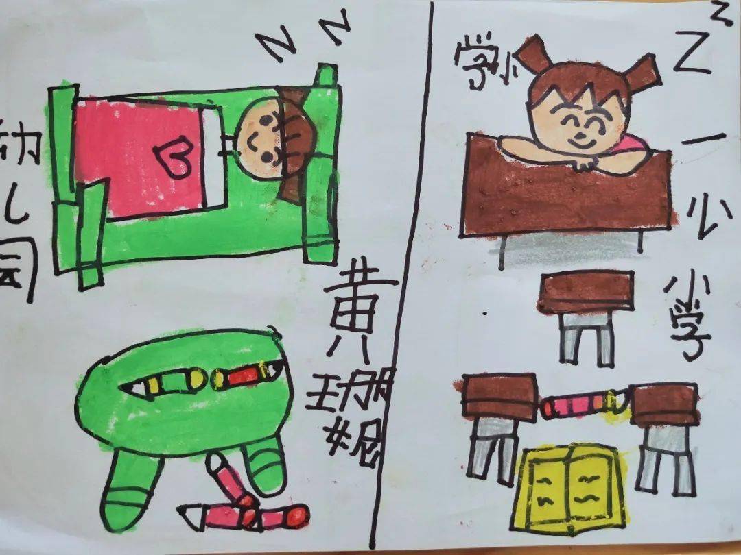 画出小学和幼儿园区别图片