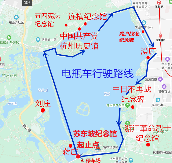 杭州观光车路线图图片