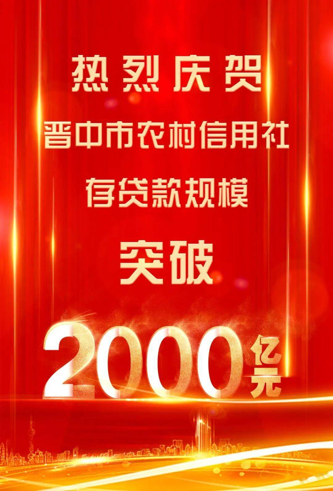 【热烈庆贺】晋中市农村信用社存贷款规模突破2000亿元