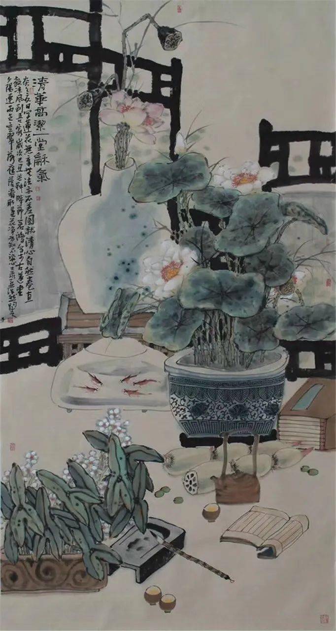 他的花鸟画于散淡清逸中有一种富贵气息