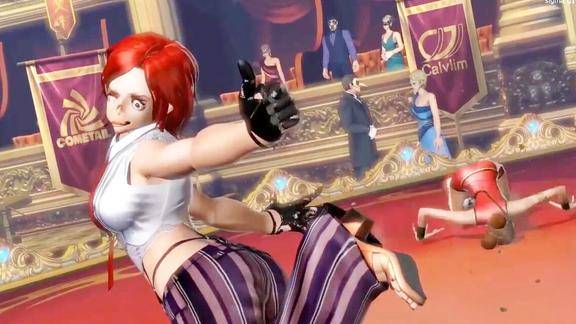 拳皇14温妮莎变身小萝莉cos坂崎由莉打的陪练龙娘五体投地