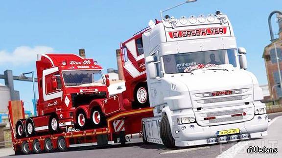 欧卡2mod分享荷兰风格斯堪尼亚t730霸气的排气声浪