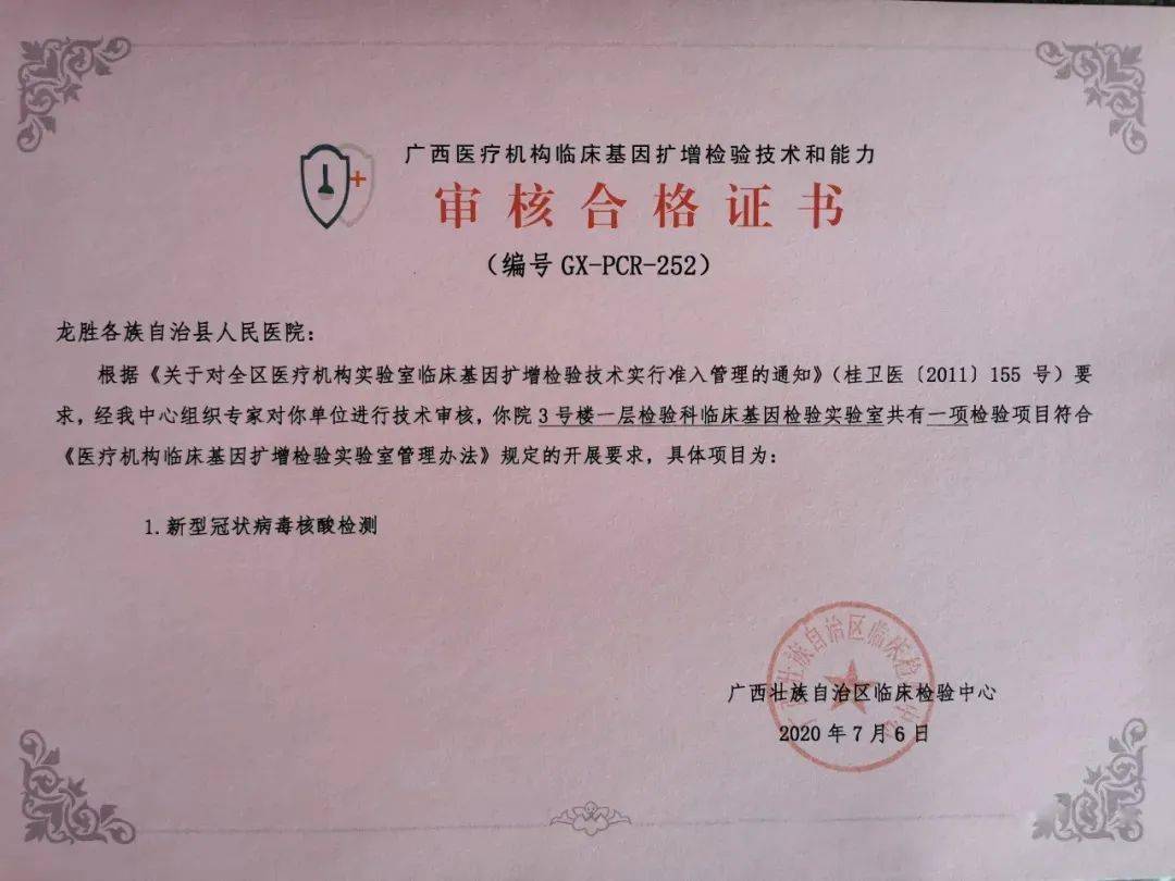 龙胜新冠病毒核酸检测实验室正式投入使用
