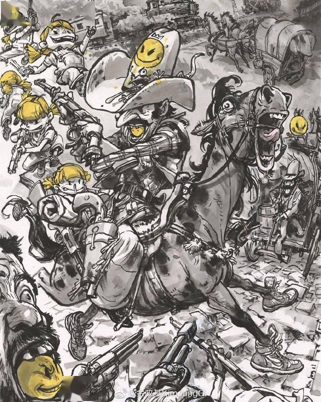 和多元创作手法完美的结合,有着独特艺术创作思路这位速写狂人的作品