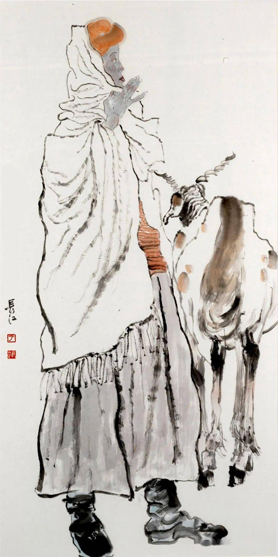 宋玉明 樵山人家 70×80cm 纸本设色