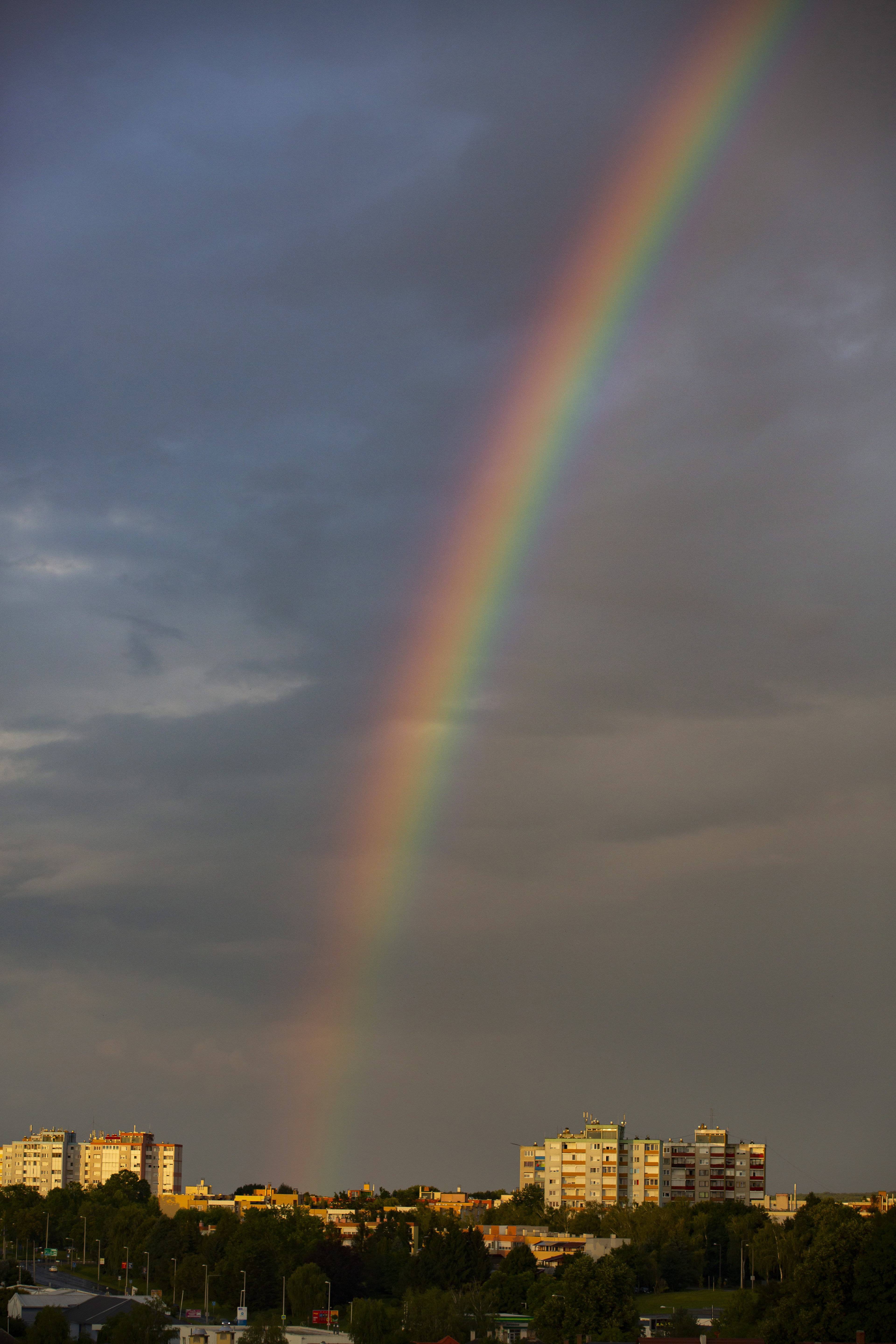 农村雨后彩虹的图片图片