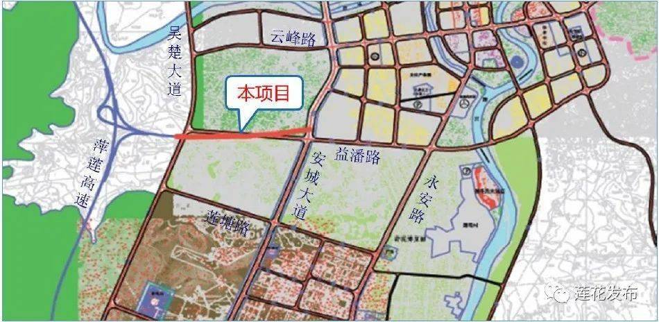 (路线平面图)据项目负责人介绍,根据江西省公路网规划,吉莲高速的莲花