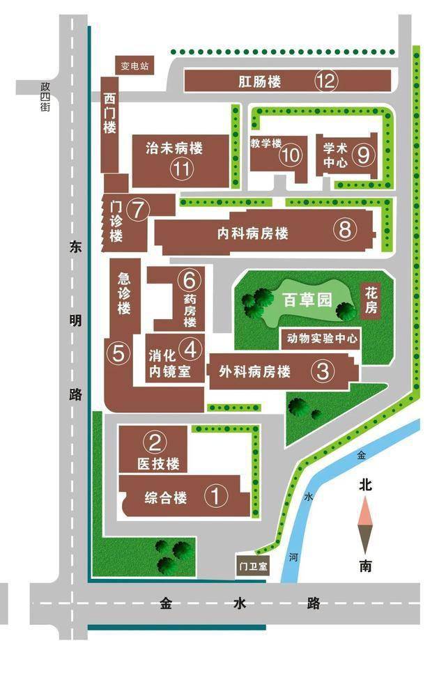 西京医院平面分布图图片