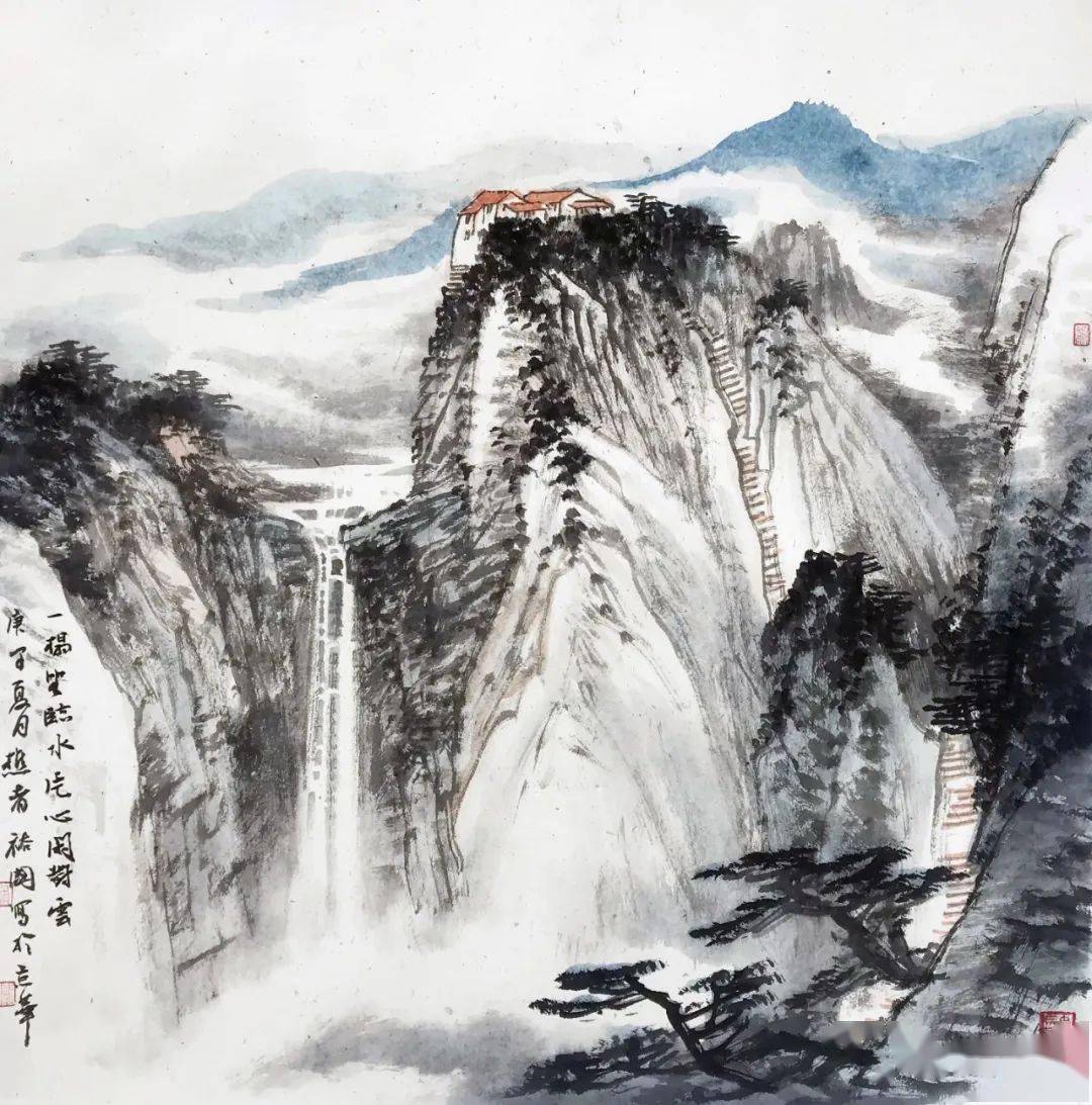 一日一画|王裕国《片心闲对云》