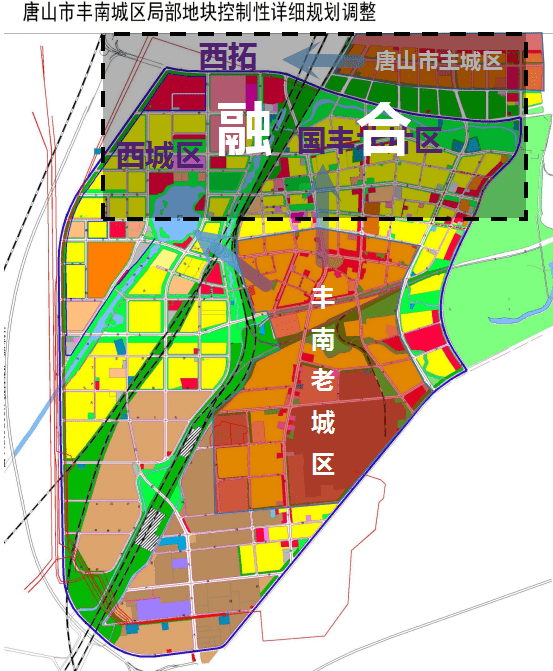 丰南城区规划示意图6969一条运河,一汪湖水,筑就了一座新城.