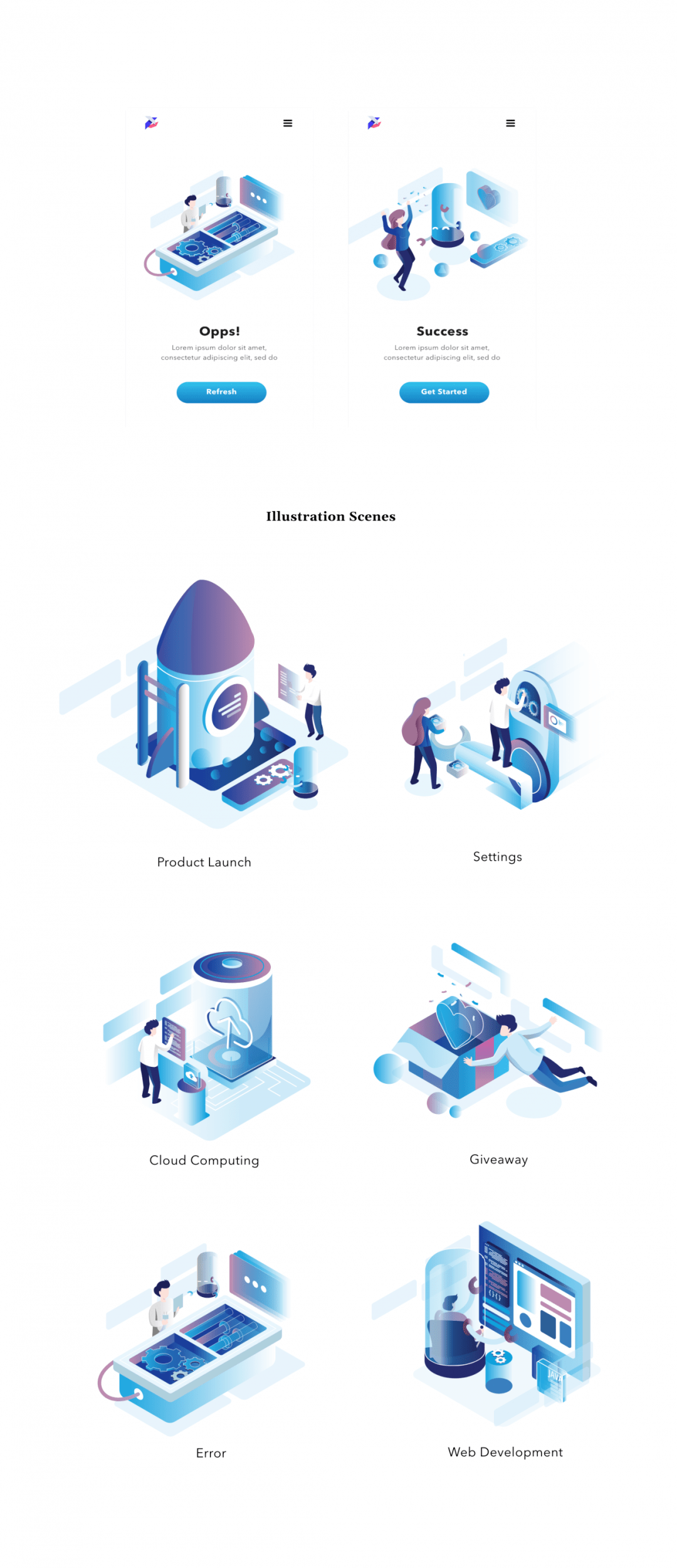 【免费资源】13个独特的科技类等距插图矢量素材打包下载_源文件