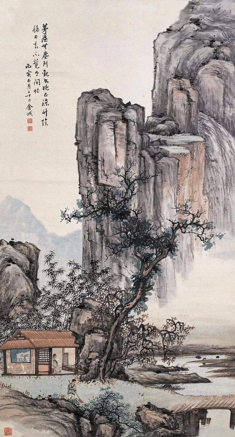 金城被叹为夭折了的大师的山水画