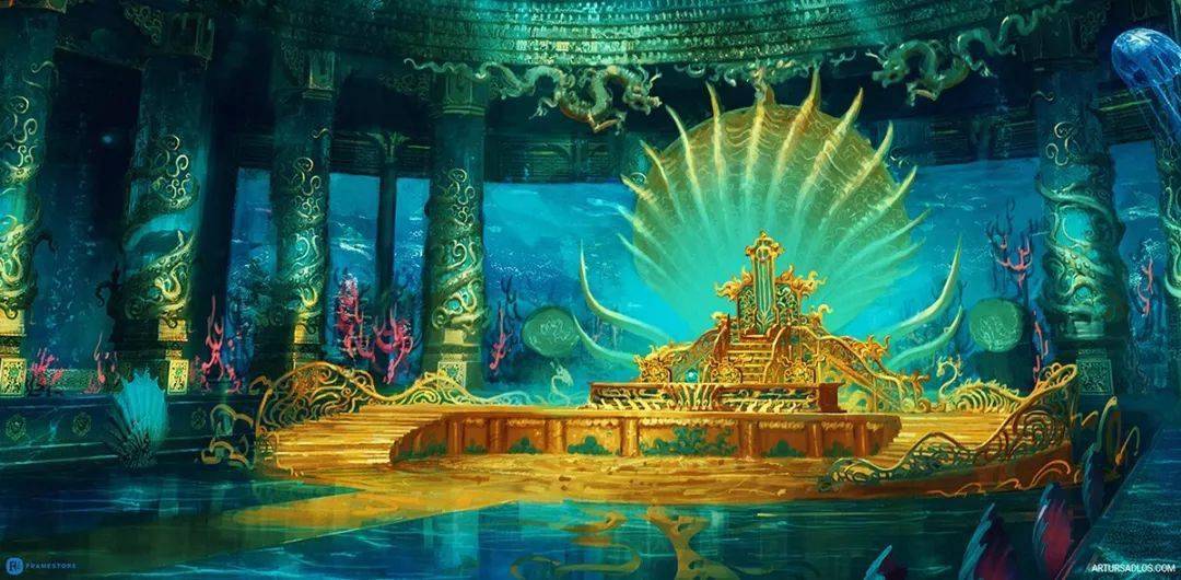 看他画的东海龙宫和哪吒似乎对东方文化十分迷恋外国插画师artur