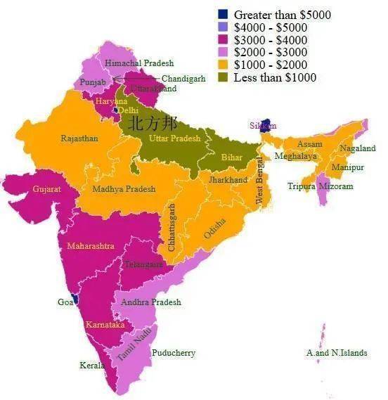 印度北方邦行政区划图片
