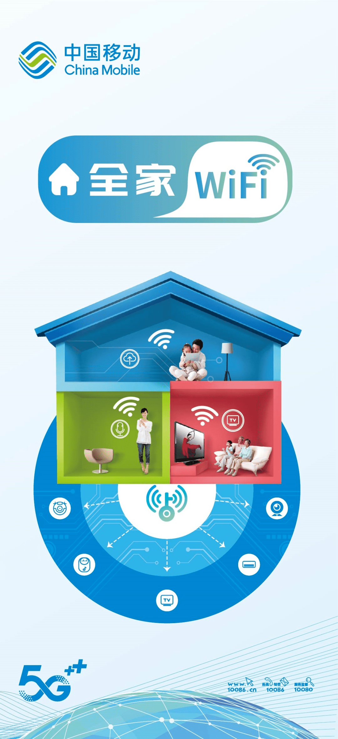 移动为家庭客户提供的家庭wifi网络覆盖类产品,包括标准场景wifi覆盖