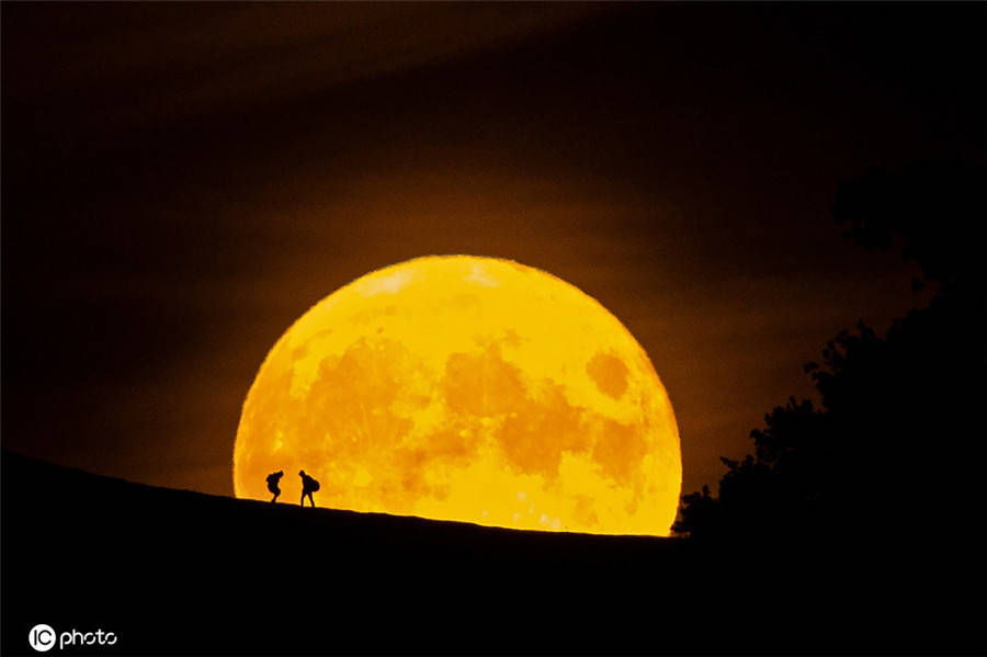 月亮变橙色危险图片
