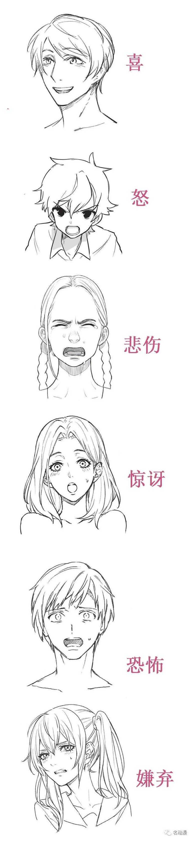 漫画人物的表情怎么画