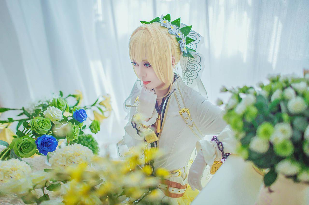 fate/grand order尼禄花嫁cosplay_华汐