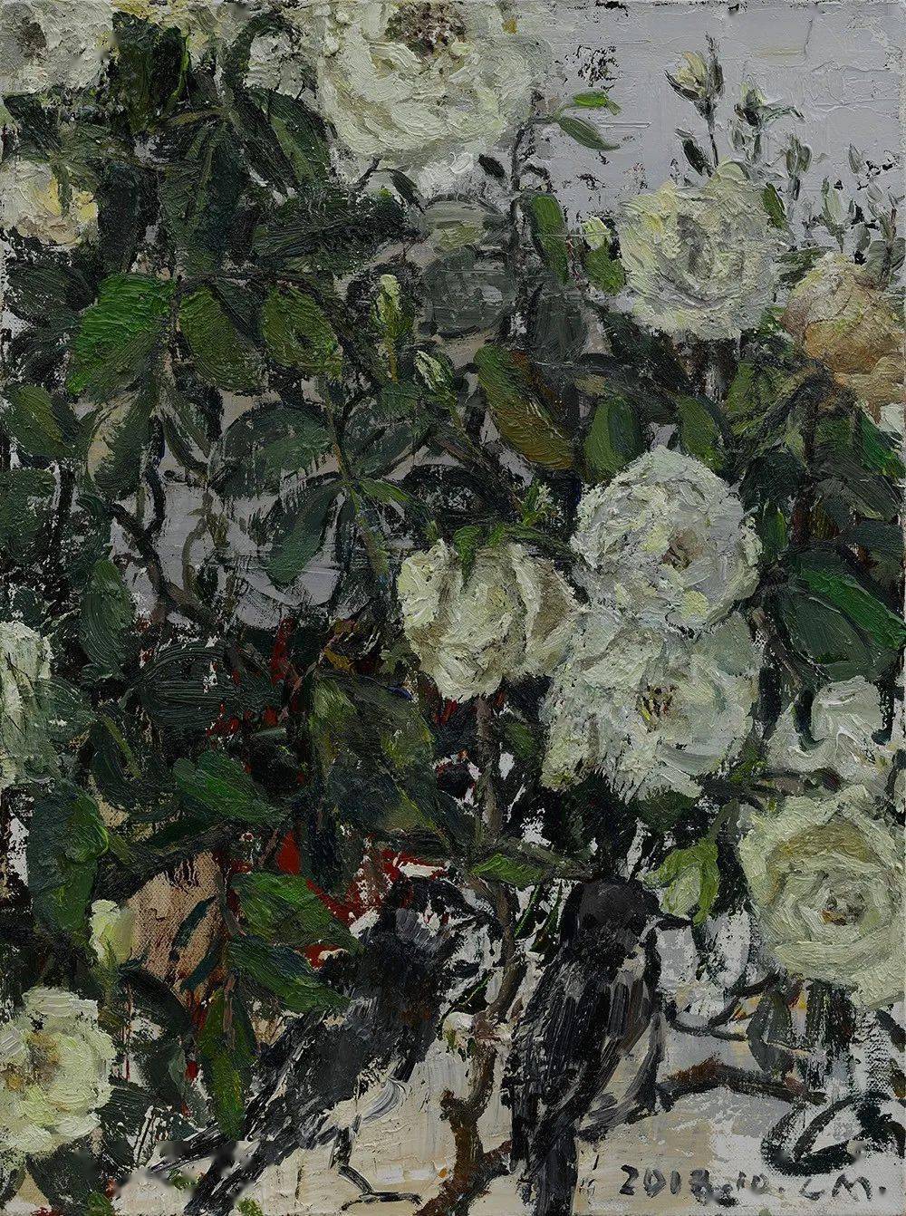 罗敏《花间集no.4》 布面油画 40x30cm 2019 年