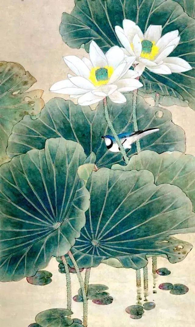 喻继高 荷花小鸟