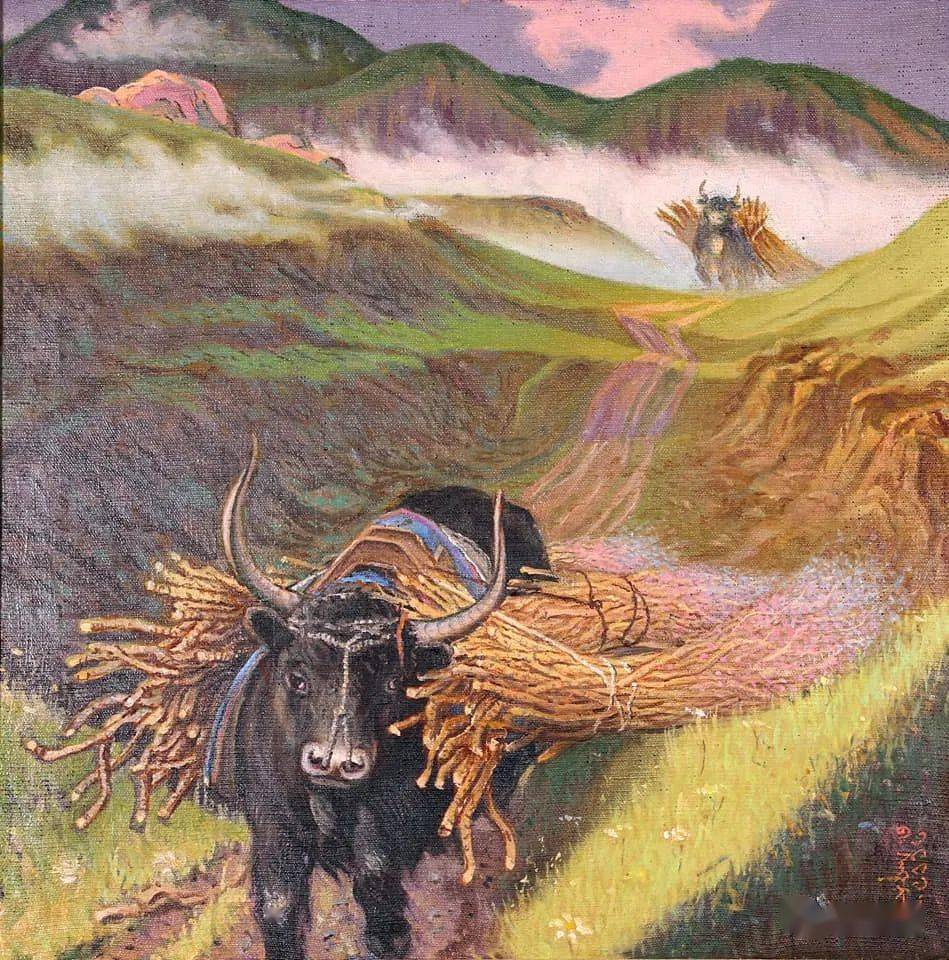 已故蒙古国荣誉画家桑吉德作品欣赏,画中有意,意中有话