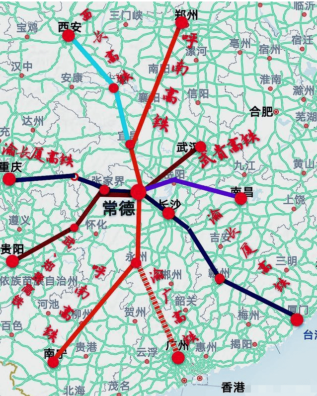 5 常德未来实力 中部地区第二大高铁枢纽城市 上面就是湖南常德规划